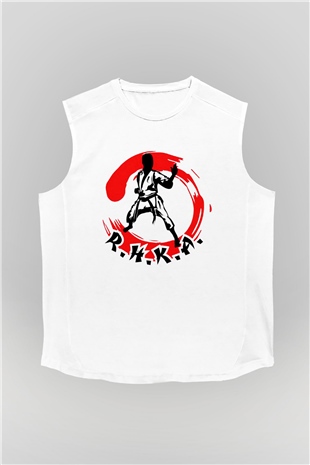 Karate Beyaz Unisex Kolsuz Tişört
