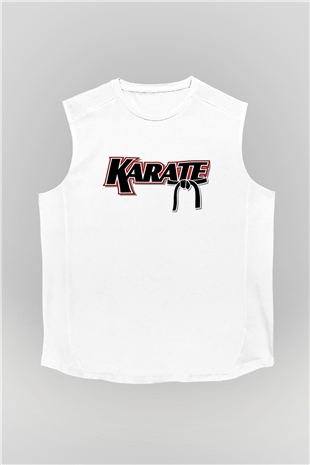 Karate Beyaz Unisex Kolsuz Tişört