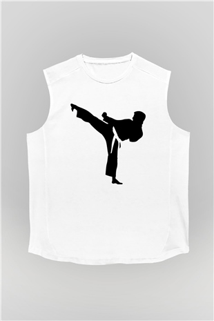 Karate Beyaz Unisex Kolsuz Tişört
