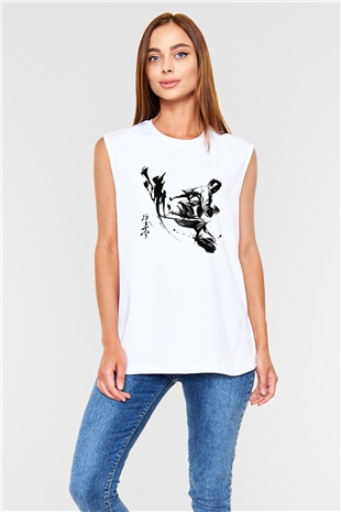 Karate Beyaz Unisex Kolsuz Tişört