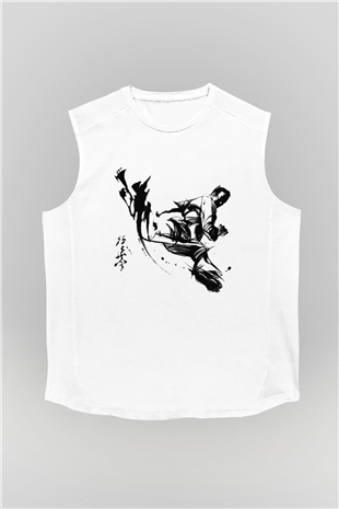 Karate Beyaz Unisex Kolsuz Tişört