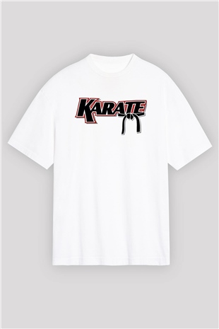 Karate Beyaz Unisex Oversize Tişört T-Shirt