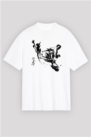 Karate Beyaz Unisex Oversize Tişört T-Shirt