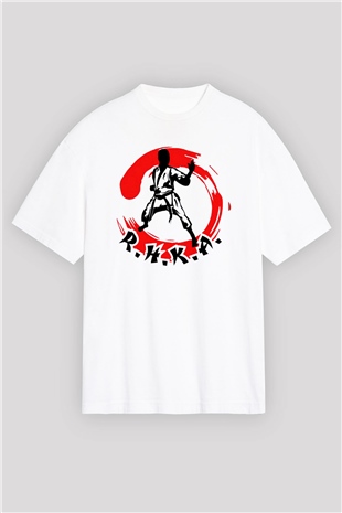 Karate Beyaz Unisex Oversize Tişört T-Shirt