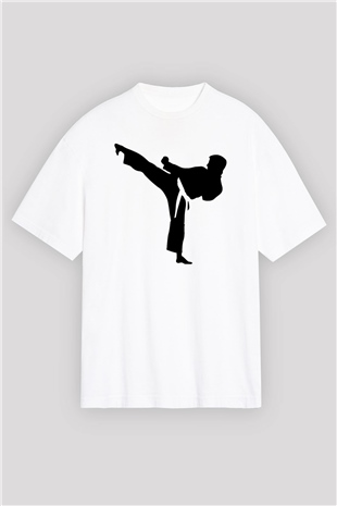 Karate Beyaz Unisex Oversize Tişört T-Shirt