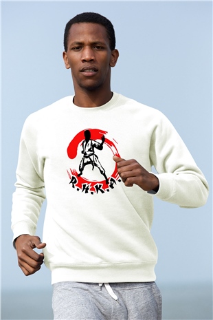Karate Beyaz Unisex Sweatshirt