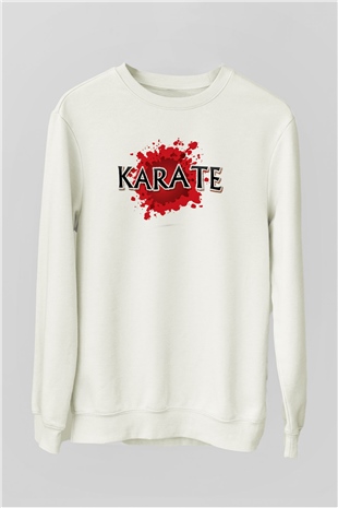 Karate Beyaz Unisex Sweatshirt