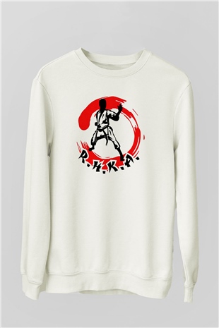 Karate Beyaz Unisex Sweatshirt