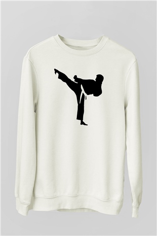 Karate Beyaz Unisex Sweatshirt