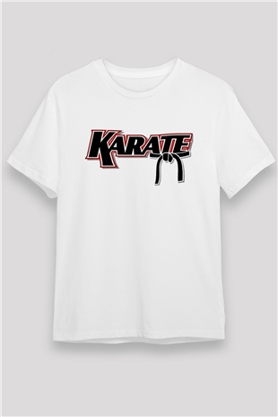 Karate Beyaz Unisex Tişört T-Shirt - TişörtFabrikası