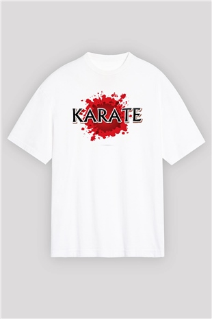 Karate Beyaz Oversize Tişört Oversize T-shirt - TişörtFabrikası