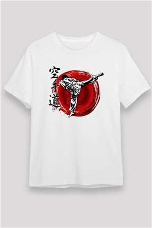 Karate Beyaz Unisex Tişört T-Shirt - TişörtFabrikası