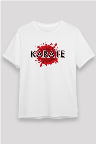 Karate Beyaz Unisex Tişört T-Shirt - TişörtFabrikası