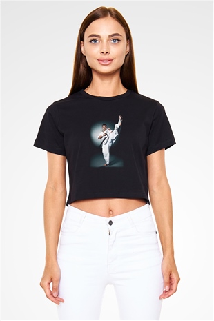 Karate Siyah Crop Top Tişört