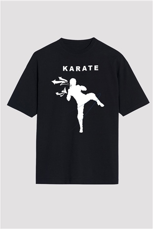 Karate Siyah Unisex Oversize Tişört T-Shirt