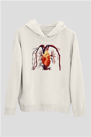 Kardiyolog Beyaz Unisex Hoodie