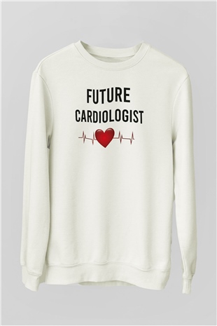 Kardiyolog Beyaz Unisex Sweatshirt