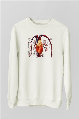 Kardiyolog Beyaz Unisex Sweatshirt
