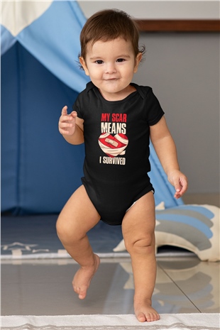 Kardiyolog Siyah Bebek Body - Zıbın
