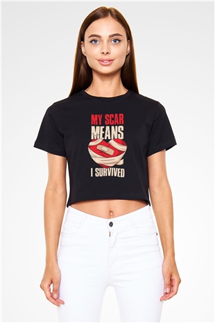 Kardiyolog Siyah  Crop Top Tişört