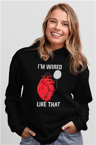 Kardiyolog Siyah Unisex Kapüşonlu Sweatshirt