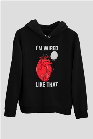 Kardiyolog Siyah Unisex Kapüşonlu Sweatshirt