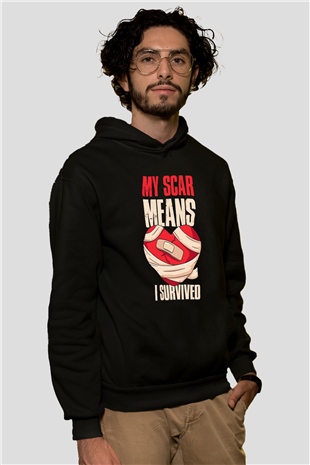 Kardiyolog Siyah Unisex Kapüşonlu Sweatshirt