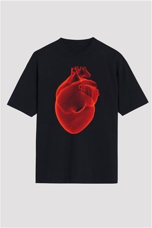 Kardiyolog Siyah Unisex Oversize Tişört T-Shirt