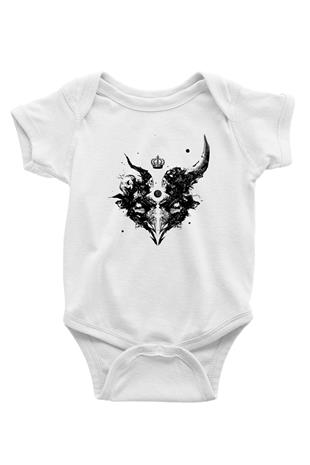 Karga Baskılı Beyaz Unisex Bebek Body - Zıbın