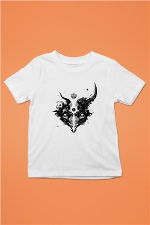 Karga Baskılı Beyaz Unisex Beyaz Çocuk Tişört - Tshirt