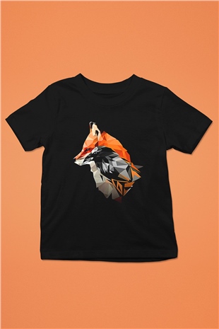 Karga Baskılı Unisex Siyah Çocuk Tişört - Tshirt