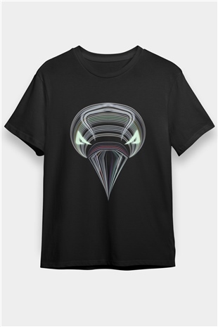 Karga Baskılı Unisex Siyah Tişört - Tshirt