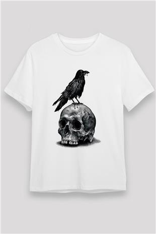 Karga Unisex Baskılı Beyaz Tişört - Tshirt