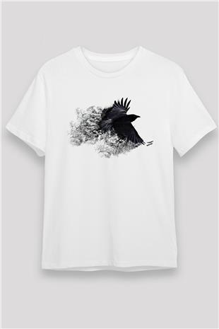 Karga Unisex Baskılı Beyaz Tişört - Tshirt