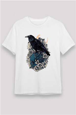 Karga Unisex Baskılı Beyaz Tişört - Tshirt