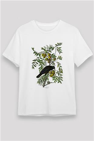 Karga Unisex Baskılı Beyaz Tişört - Tshirt