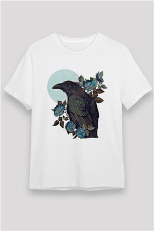 Karga Unisex Baskılı Beyaz Tişört - Tshirt