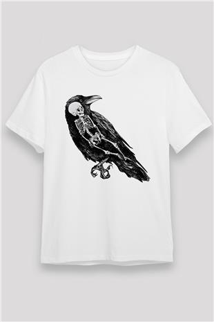 Karga Unisex Baskılı Beyaz Tişört - Tshirt