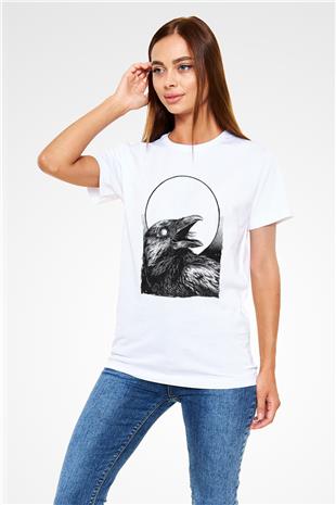 Karga Unisex Baskılı Beyaz Tişört - Tshirt