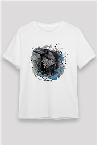 Karga Unisex Baskılı Beyaz Tişört - Tshirt