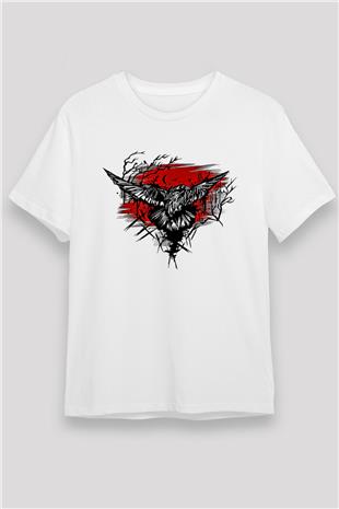 Karga Unisex Baskılı Beyaz Tişört - Tshirt