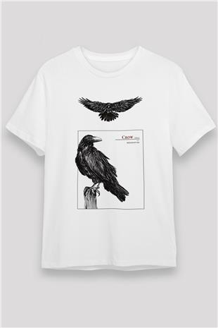 Karga Unisex Baskılı Beyaz Tişört - Tshirt