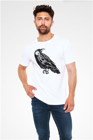 Karga Unisex Baskılı Beyaz Tişört - Tshirt