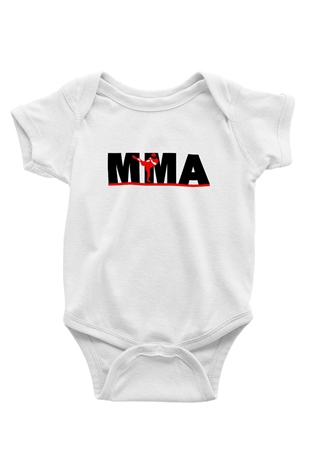 Karma dövüş sanatları Baskılı Beyaz Unisex Bebek Body - Zıbın