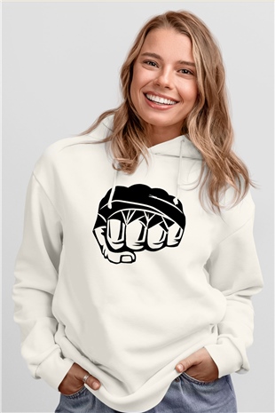 Karma dövüş sanatları Beyaz Unisex Hoodie