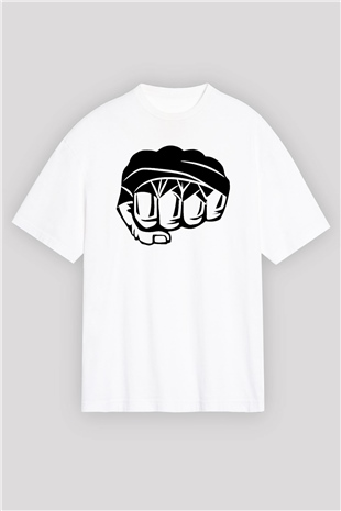 Karma dövüş sanatları Beyaz Unisex Oversize Tişört T-Shirt