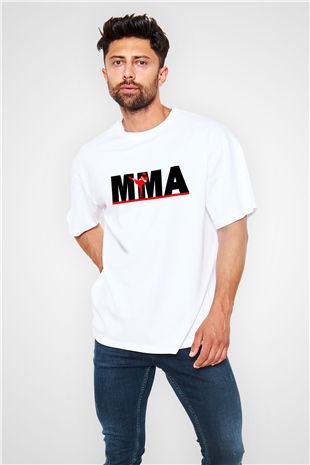 Karma dövüş sanatları Beyaz Unisex Oversize Tişört T-Shirt
