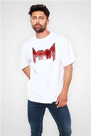 Karma dövüş sanatları Beyaz Oversize Tişört Oversize T-shirt - TişörtFabrikası