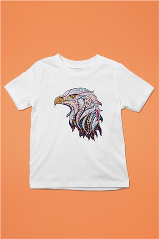 Kartal Baskılı Beyaz Unisex Çocuk Tişört