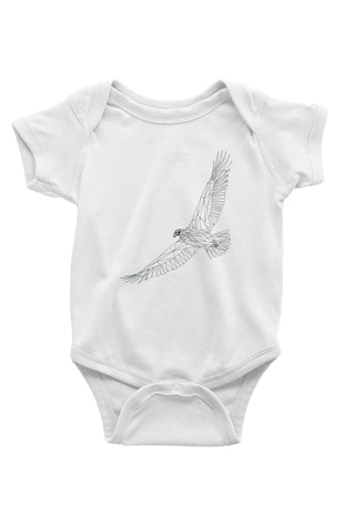 Kartal Beyaz Bebek Body - Zıbın
